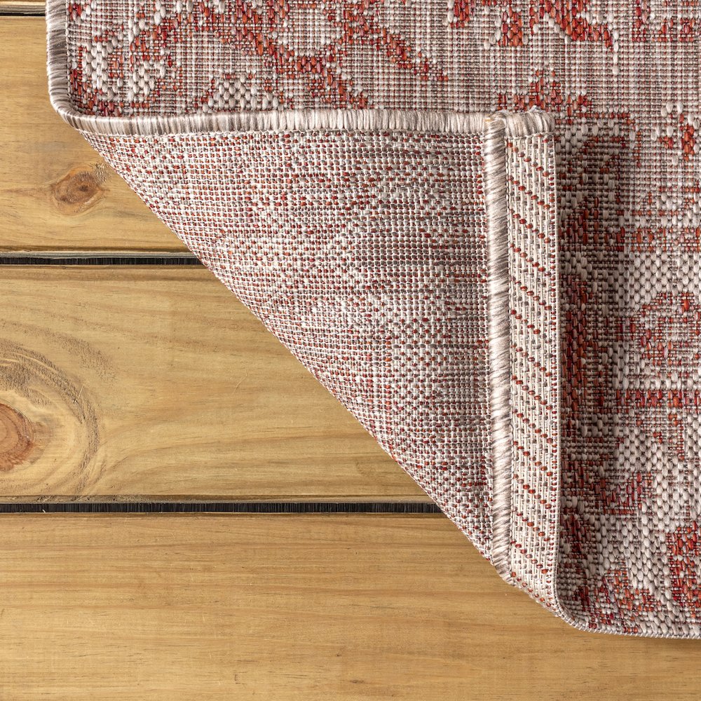 Estrella Bohemian Medallion Textured Weave Indoor/Outdoor Area Rug. Picture 3
