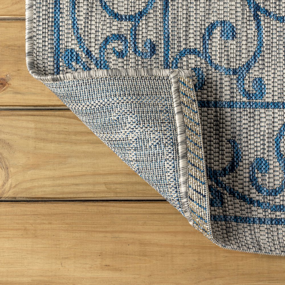Charleston Vintage Filigree Textured Weave Indoor/Outdoor Square Rug. Picture 3