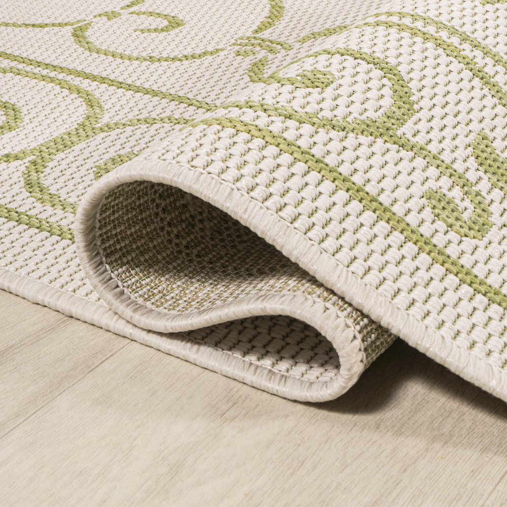 Charleston Vintage Filigree Textured Weave Indoor/Outdoor Square Rug. Picture 6