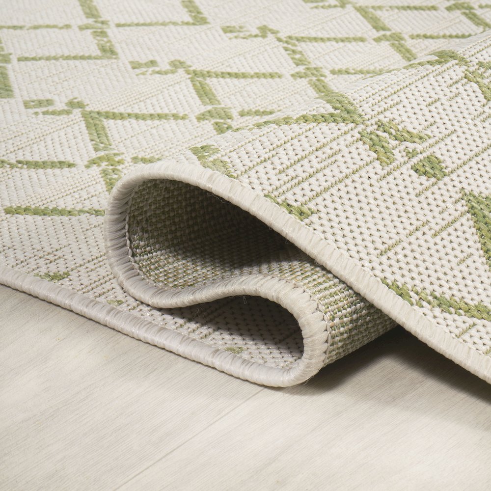 Ourika Moroccan Geometric Textured Weave Indoor/Outdoor Square Rug. Picture 6