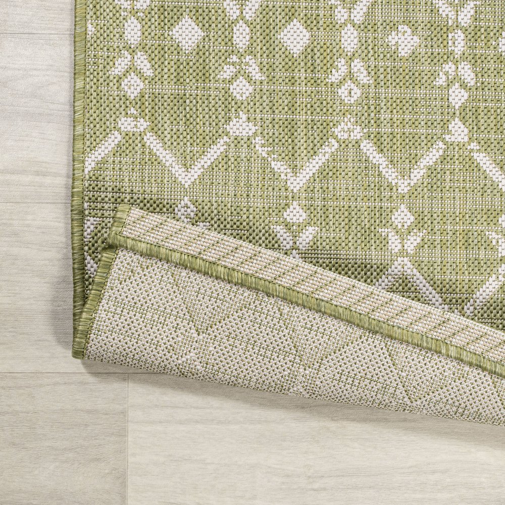 Ourika Moroccan Geometric Textured Weave Indoor/Outdoor Square Rug. Picture 3