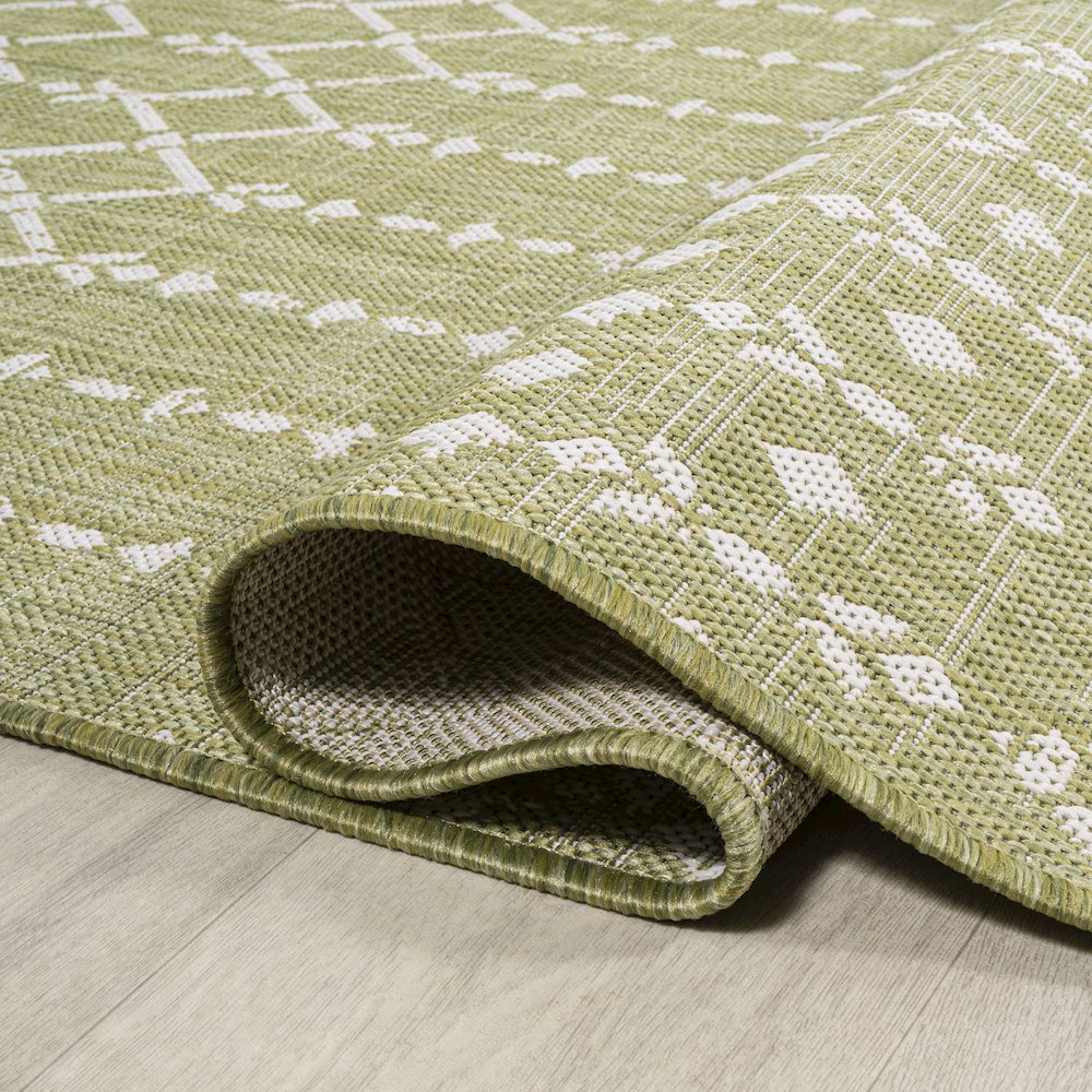 Ourika Moroccan Geometric Textured Weave Indoor/Outdoor Square Rug. Picture 6