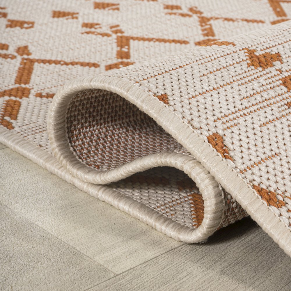 Ourika Moroccan Geometric Textured Weave Indoor/Outdoor Square Rug. Picture 6