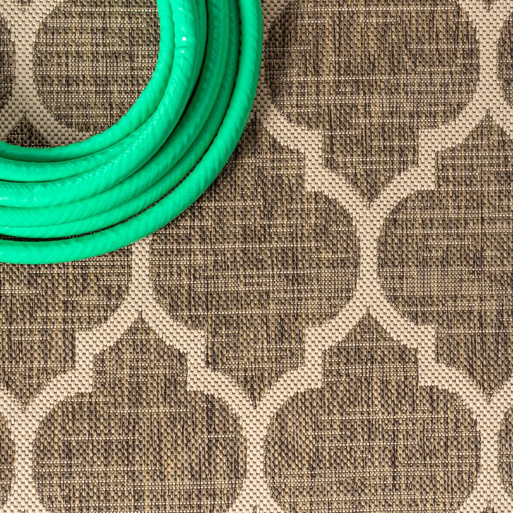 Trebol Moroccan Trellis Textured Weave Indoor/Outdoor Area Rug. Picture 4
