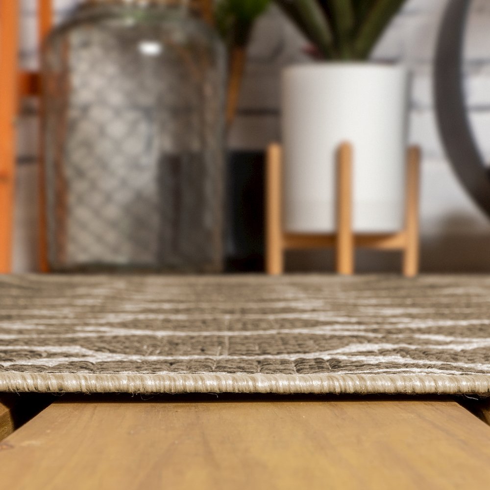 Trebol Moroccan Trellis Textured Weave Indoor/Outdoor Area Rug. Picture 9