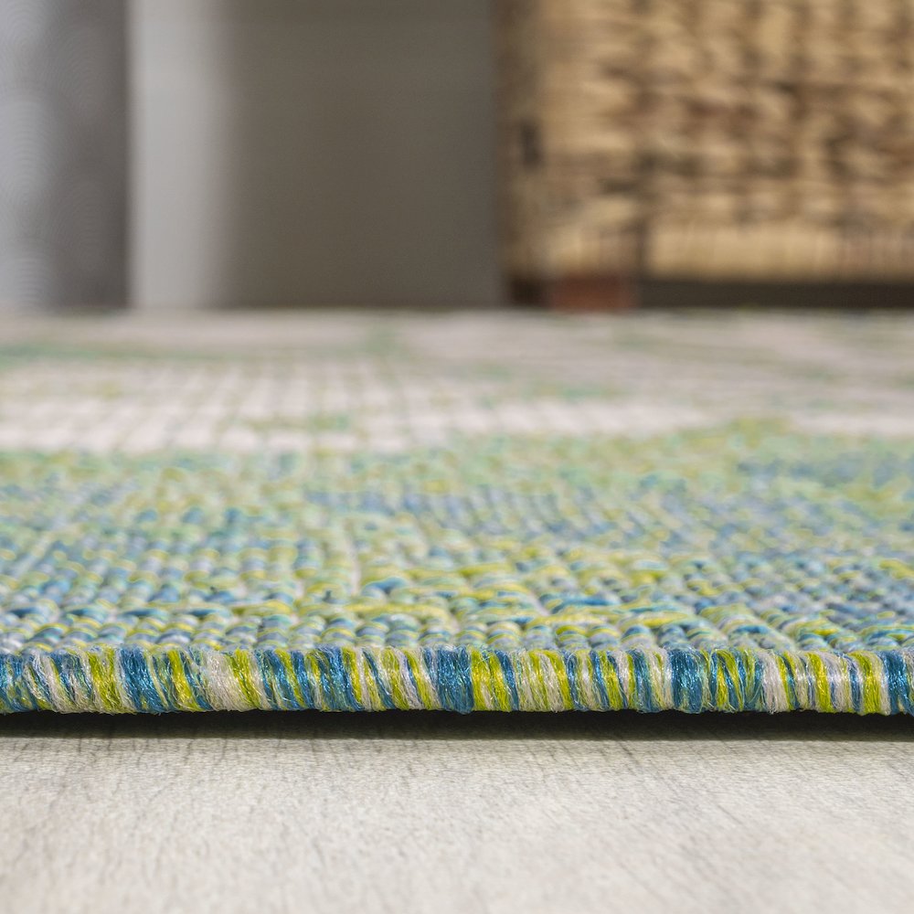 Zinnia Modern Floral Textured Weave Indoor/Outdoor Area Rug. Picture 9