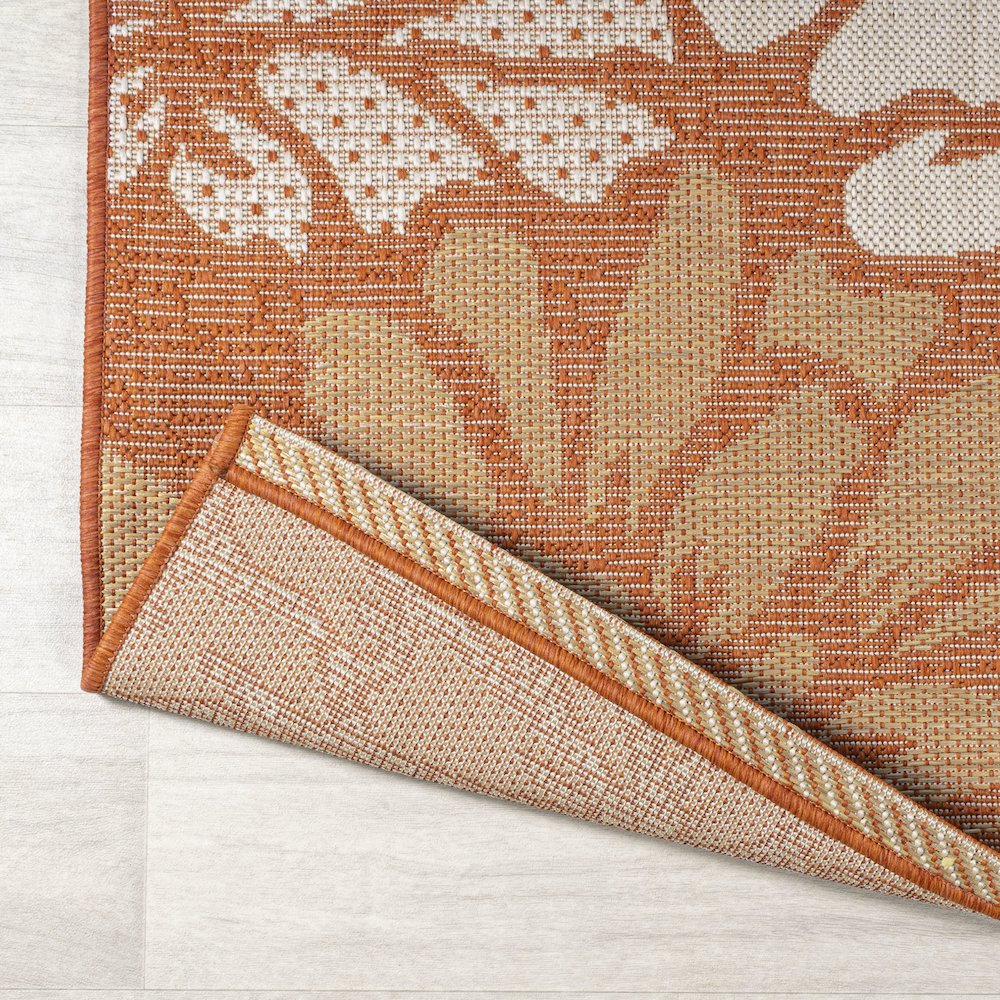 Zinnia Modern Floral Textured Weave Indoor/Outdoor Area Rug. Picture 3