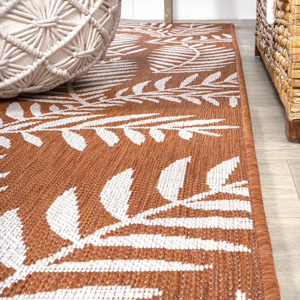 Nevis Palm Frond Indoor/Outdoor Area Rug. Picture 5
