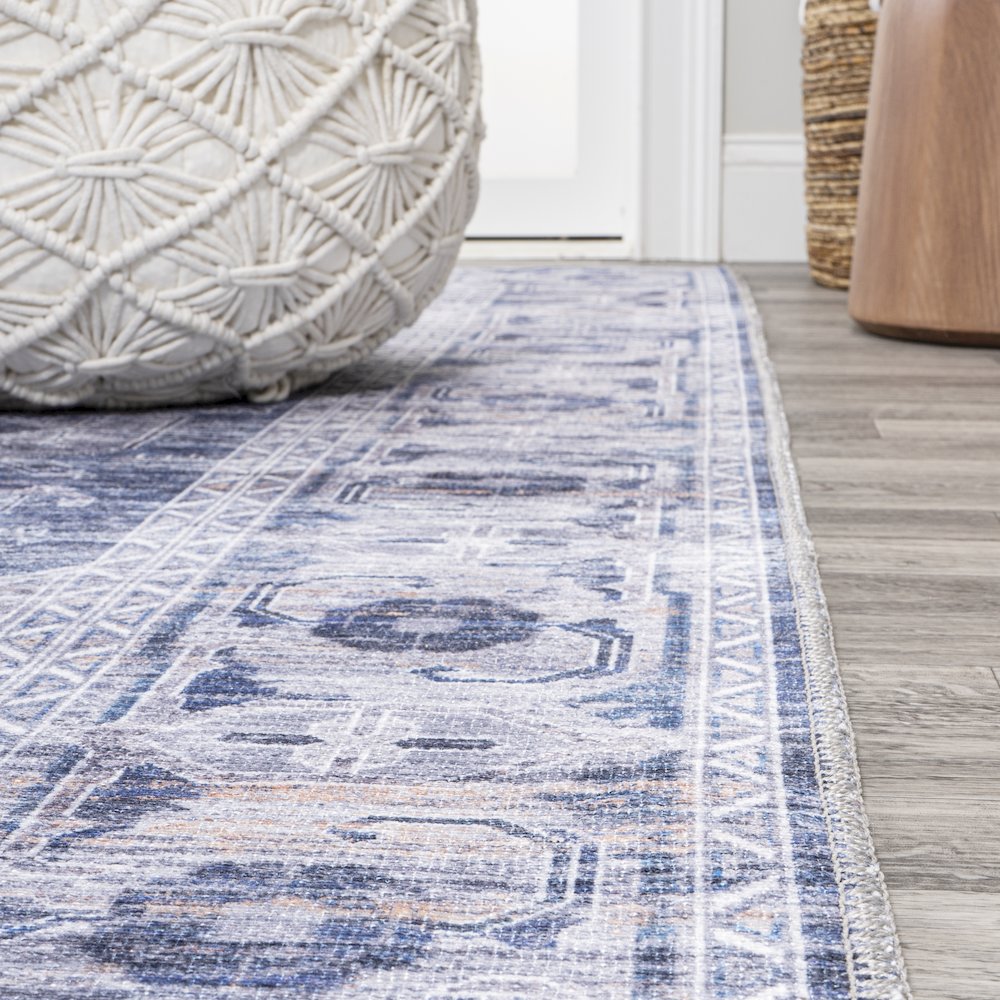 Alanya Ornate Medallion Machine-Washable Area Rug. Picture 5