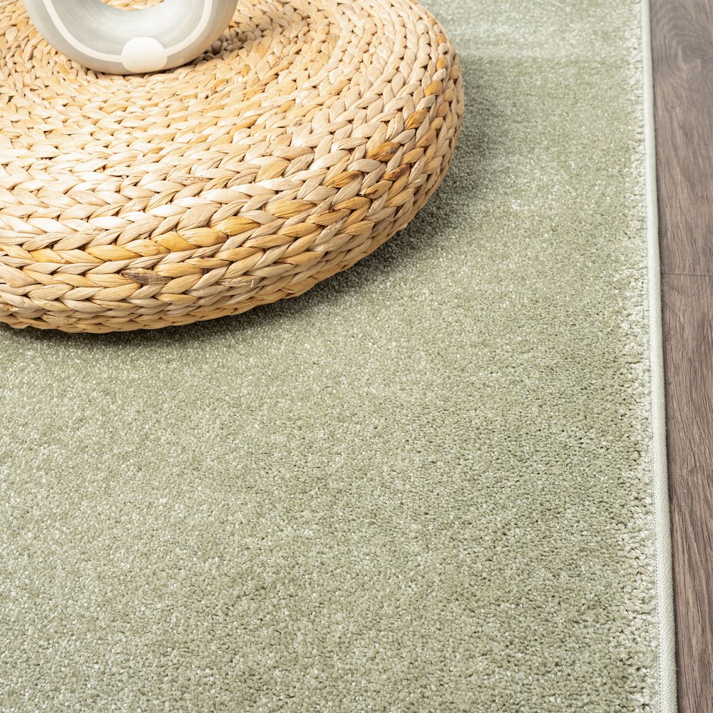 Haze Solid Low Pile Area Rug Green. Picture 5
