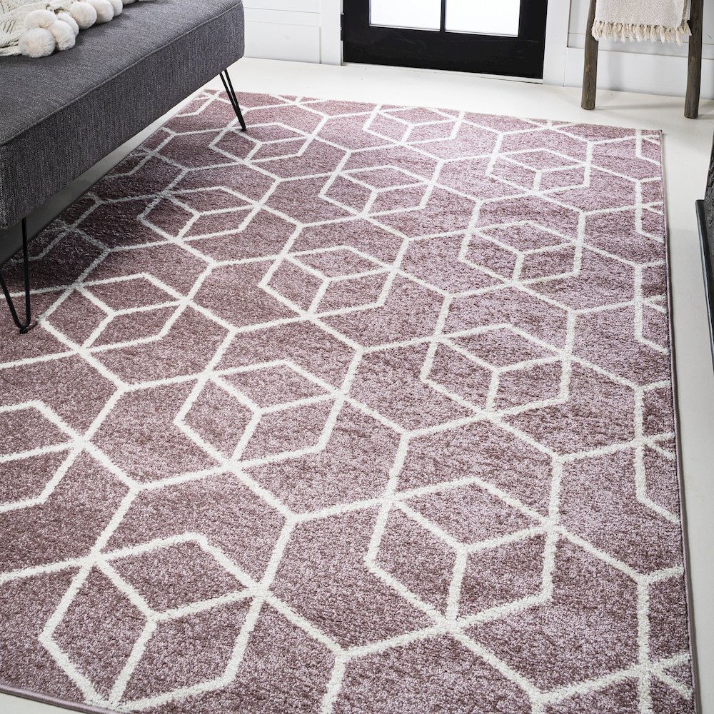 Tumbling Blocks Modern Geometric Area Rug. Picture 24
