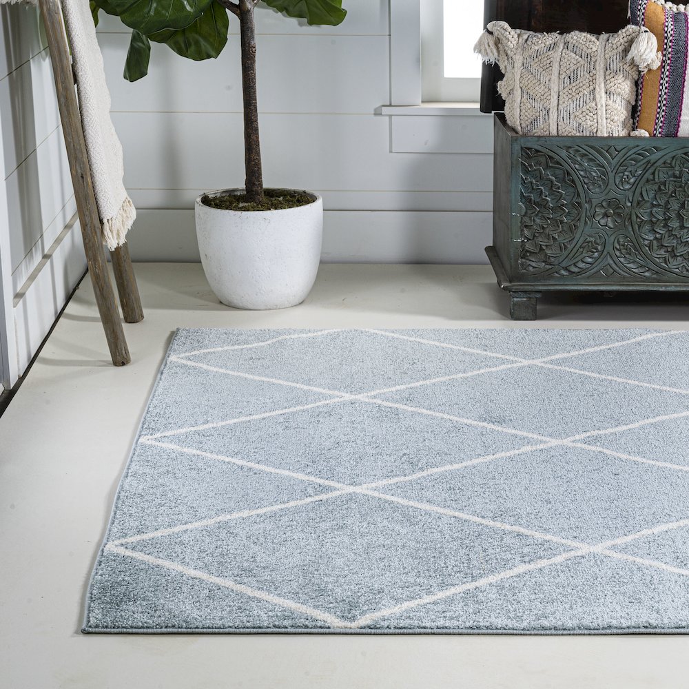 Cole Minimalist Diamond Trellis Area Rug. Picture 16