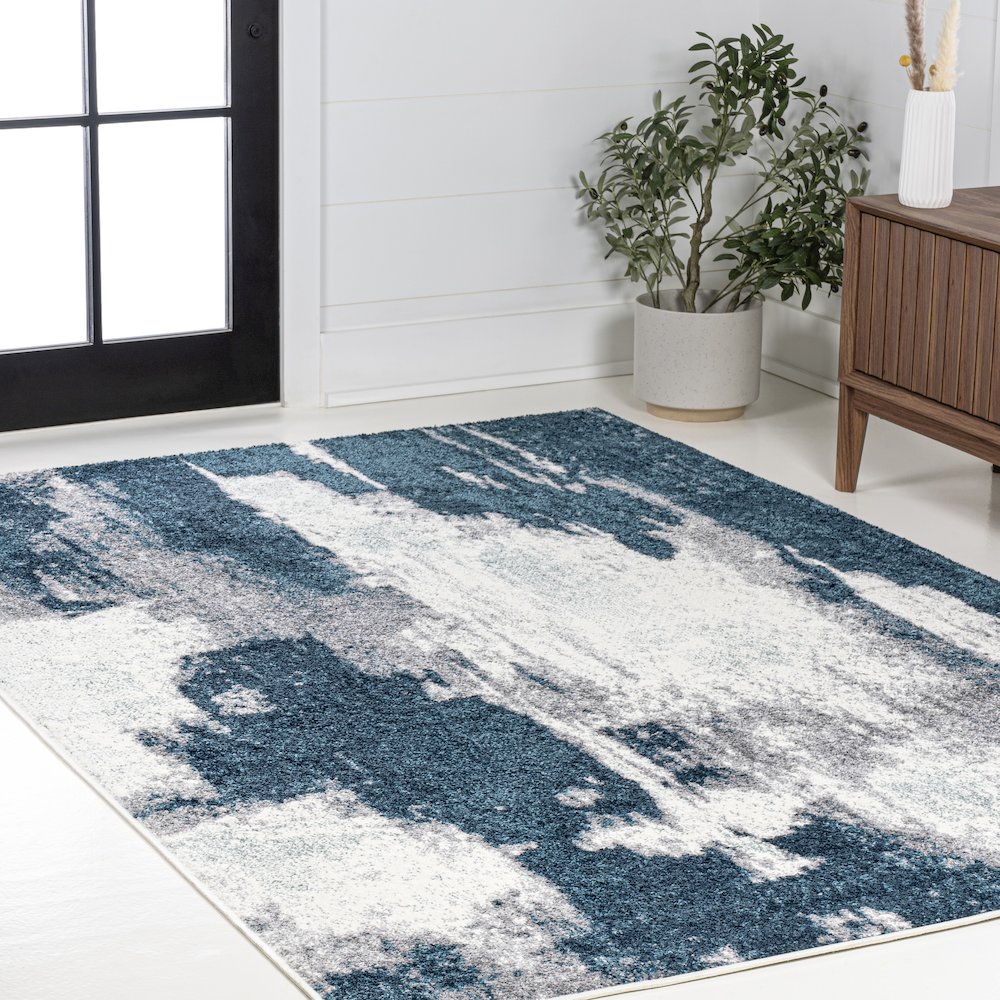 Zoe Contemporary Bohemian Abstract Marble Area Rug. Picture 9