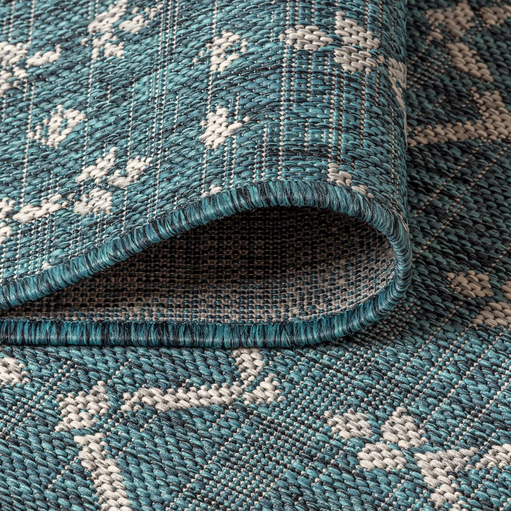Ourika Moroccan Geometric Textured Weave Indoor/Outdoor Area Rug. Picture 9