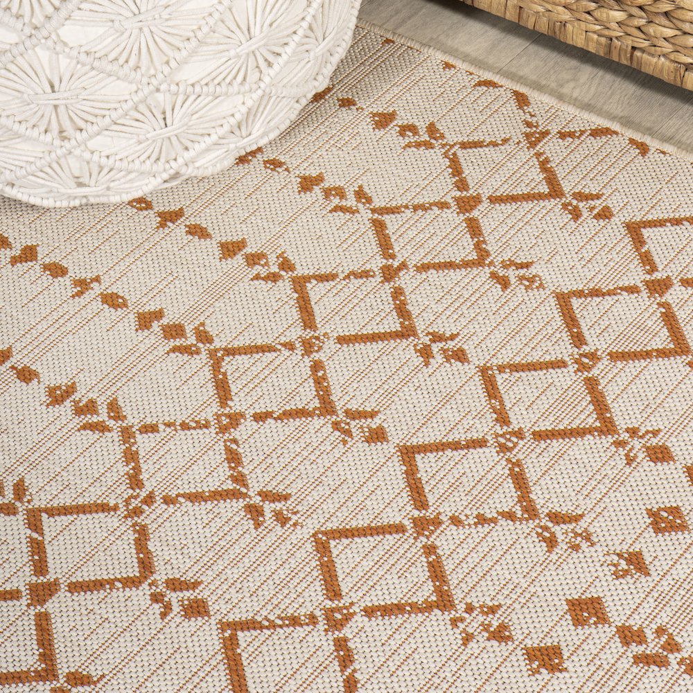 Ourika Moroccan Geometric Textured Weave Indoor/Outdoor Area Rug. Picture 11