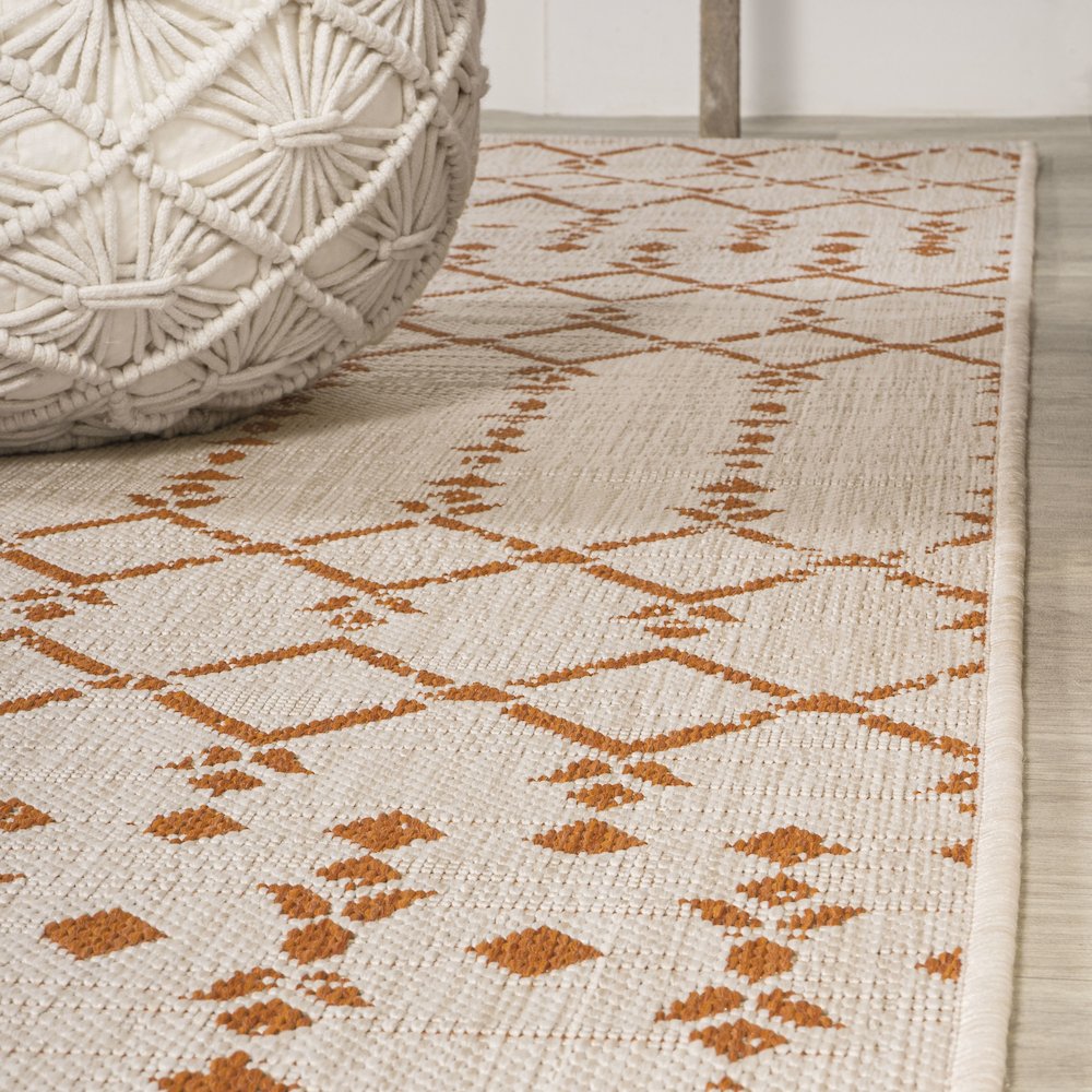 Ourika Moroccan Geometric Textured Weave Indoor/Outdoor Area Rug. Picture 12