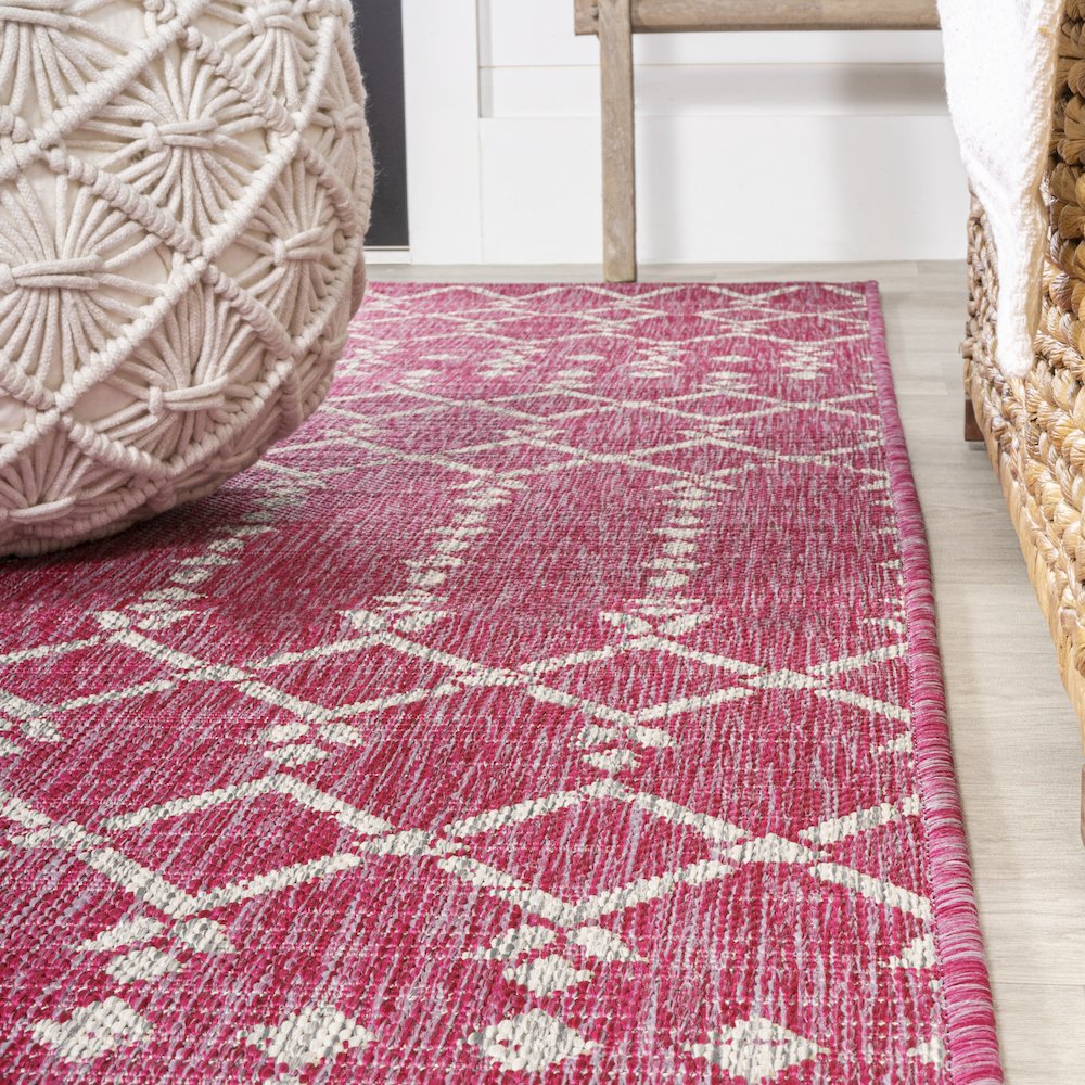 Ourika Moroccan Geometric Textured Weave Indoor/Outdoor Area Rug. Picture 12