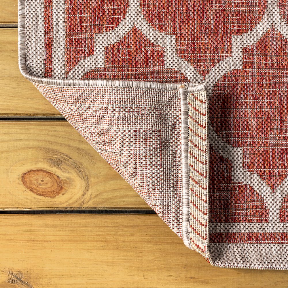 Trebol Moroccan Trellis Textured Weave Indoor/Outdoor Area Rug. Picture 6