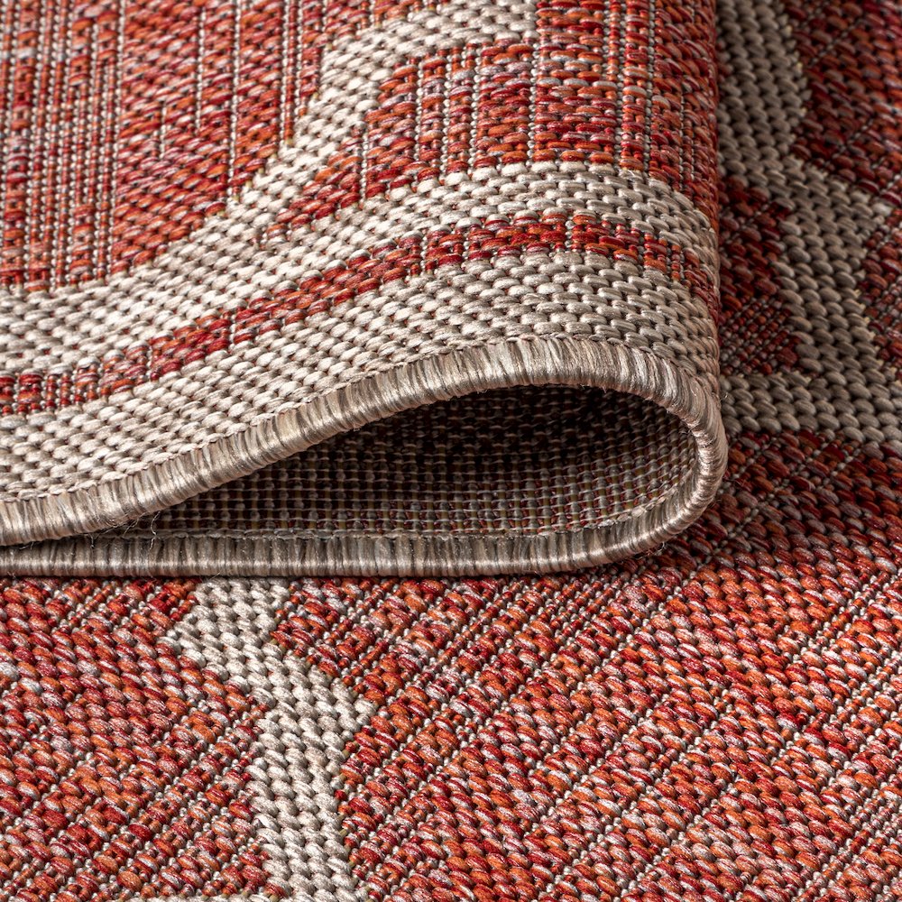 Trebol Moroccan Trellis Textured Weave Indoor/Outdoor Area Rug. Picture 9