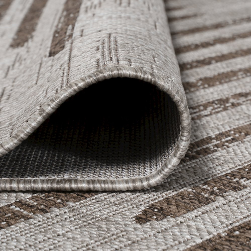 Zolak Berber Stripe Geometric Beige   Indoor/Outdoor  Rug. Picture 5