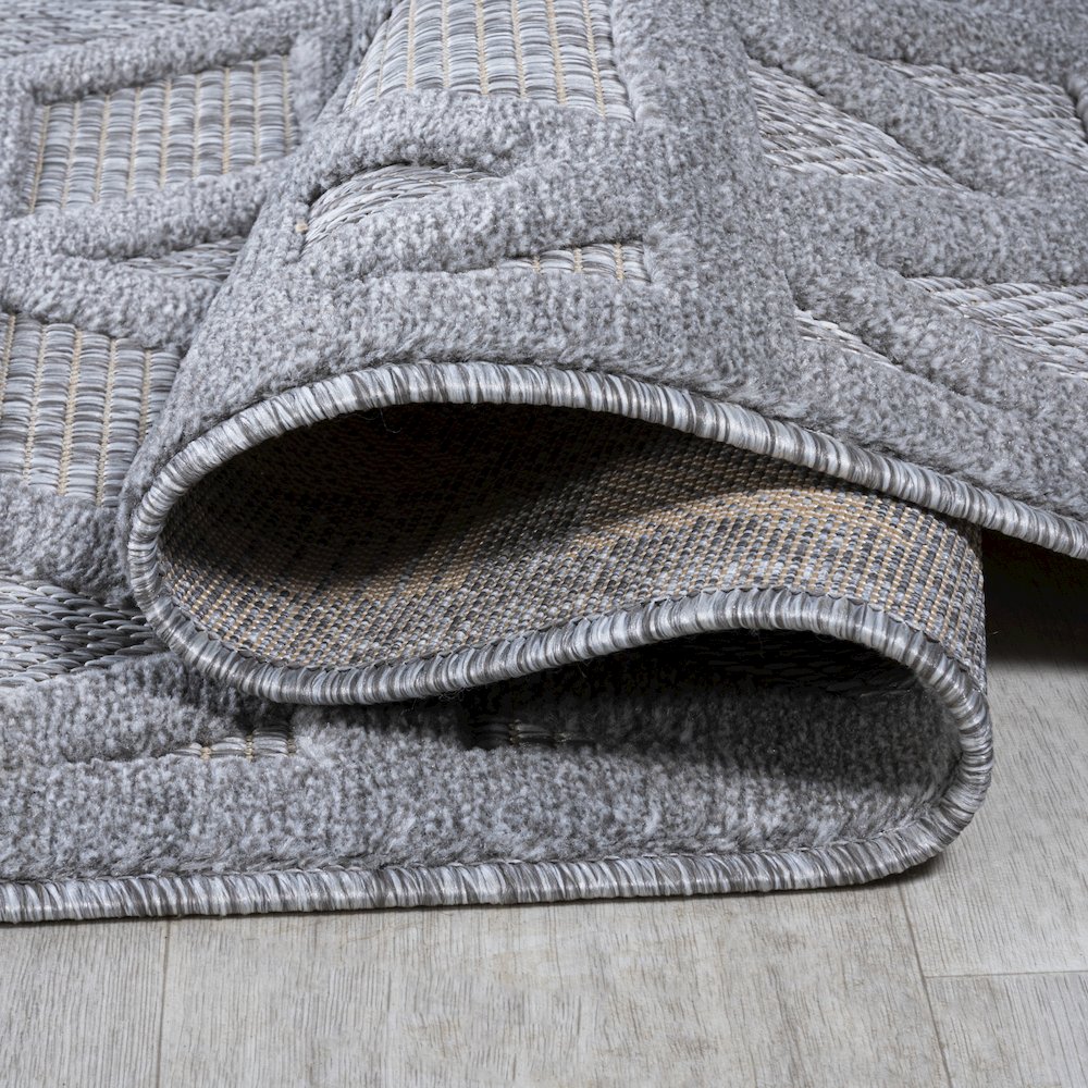 Talaia Neutral Geometric Indoor/Outdoor Area Rug. Picture 8