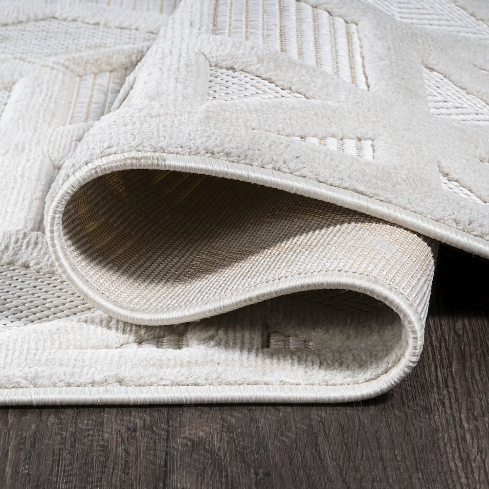 Talaia Neutral Geometric Indoor/Outdoor Area Rug. Picture 8