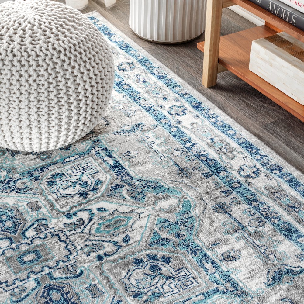 Jerica Modern Persian Vintage Medallion Area Rug. Picture 6