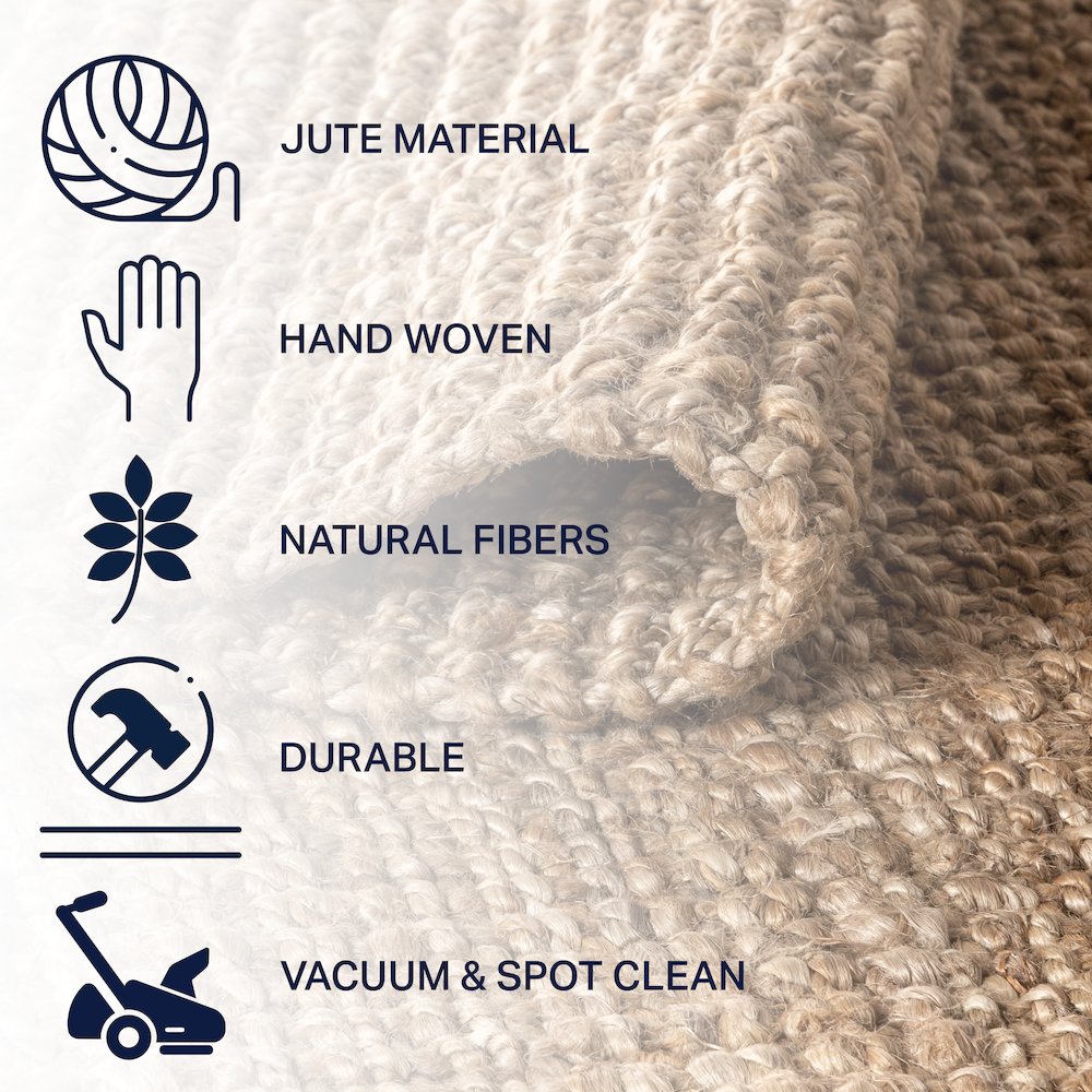 Pata Hand Woven Chunky Jute Area Rug. Picture 4