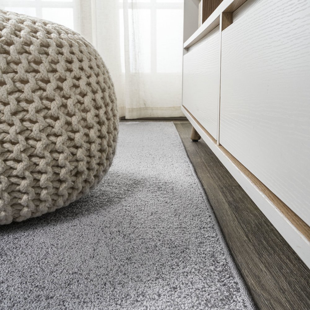 Haze Solid Low Pile Area Rug Gray. Picture 7