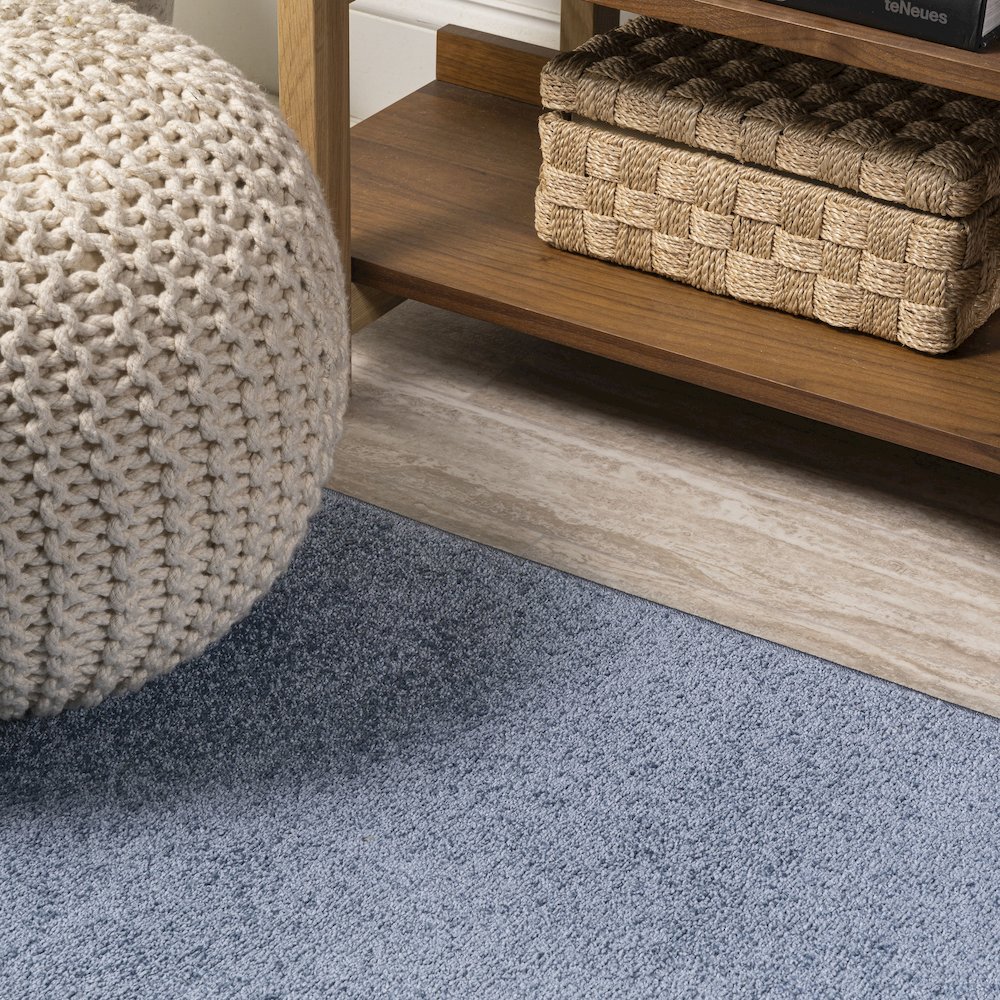 Haze Solid Low Pile Area Rug Classic Blue. Picture 5