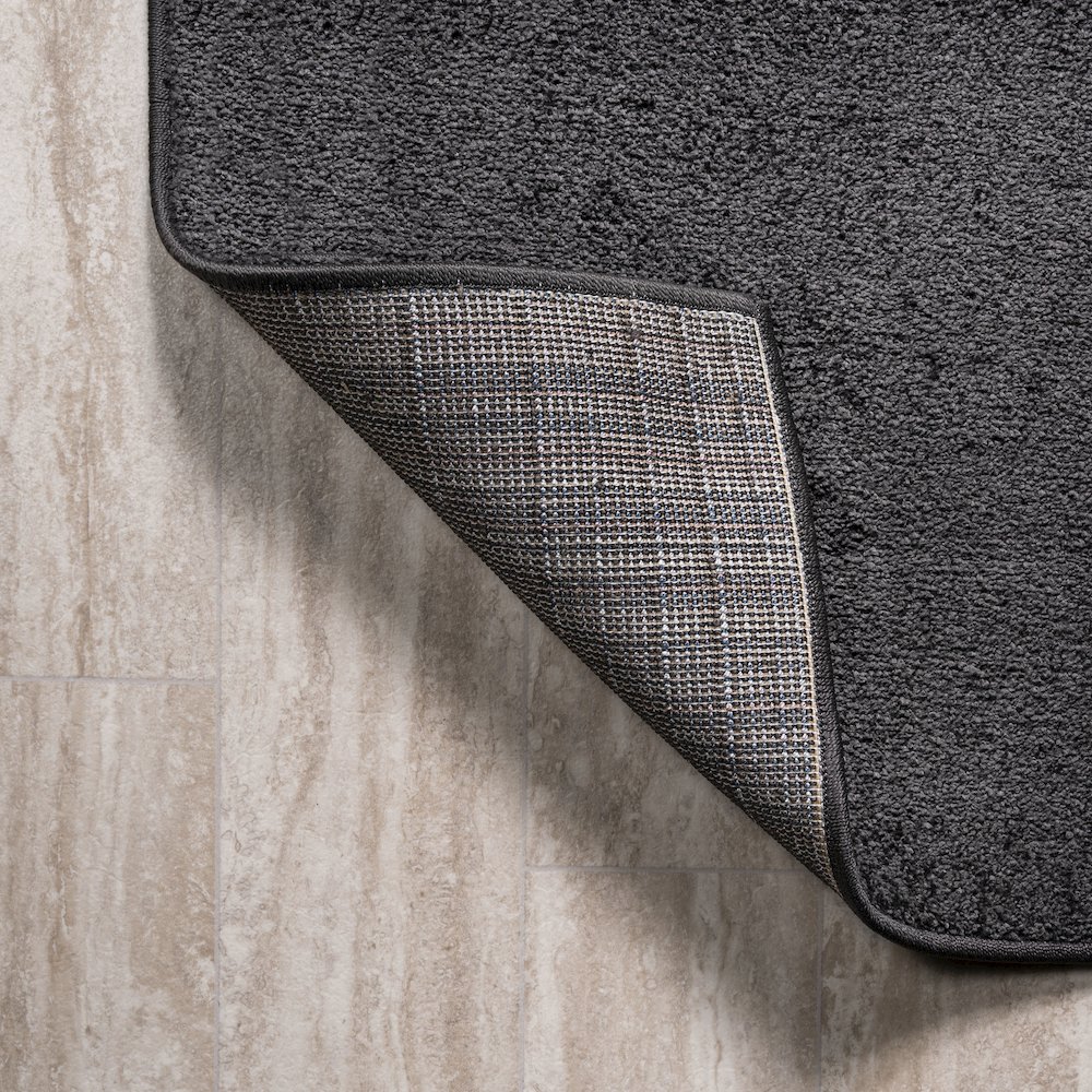 Haze Solid Low Pile Area Rug Black. Picture 3