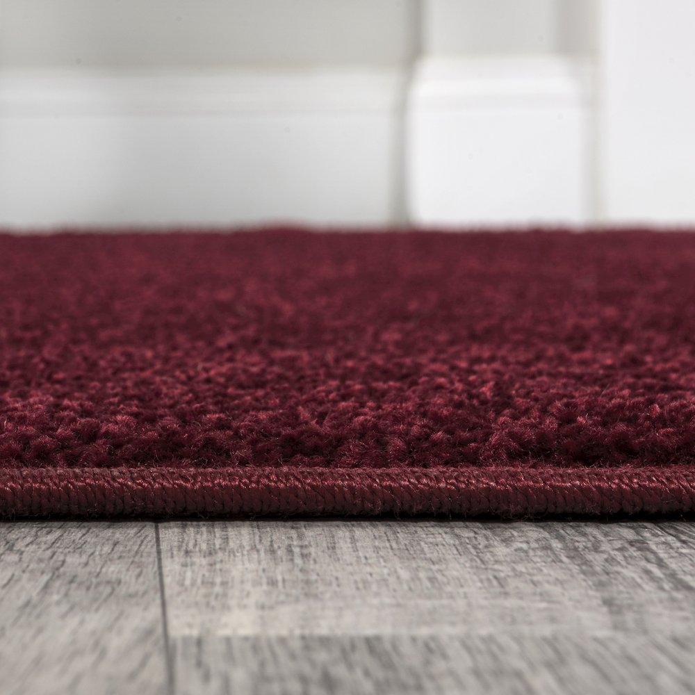 Haze Solid Low Pile Area Rug Dark Red. Picture 7