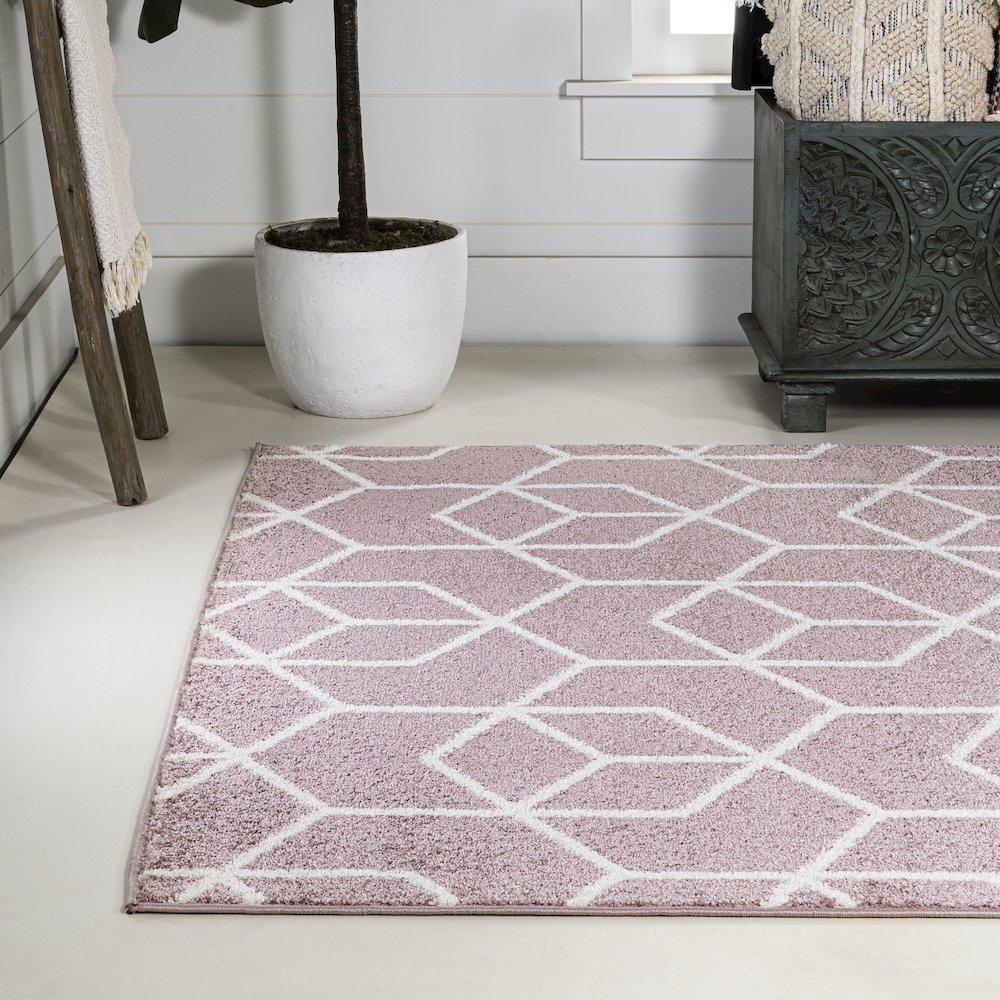 Tumbling Blocks Modern Geometric Area Rug. Picture 16