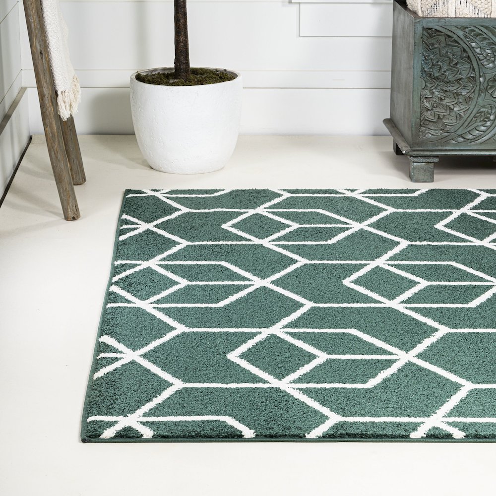 Tumbling Blocks Modern Geometric Area Rug. Picture 16