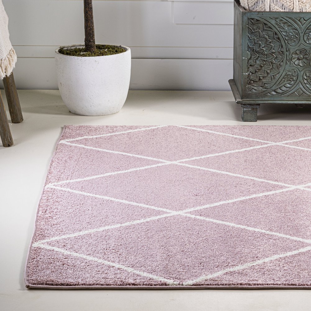 Cole Minimalist Diamond Trellis Area Rug. Picture 16