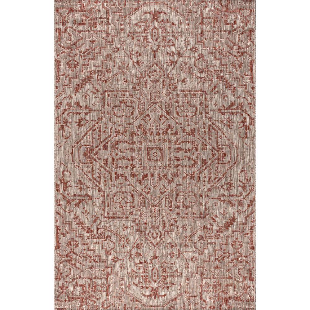 Estrella Bohemian Medallion Textured Weave Indoor/Outdoor Area Rug. Picture 1