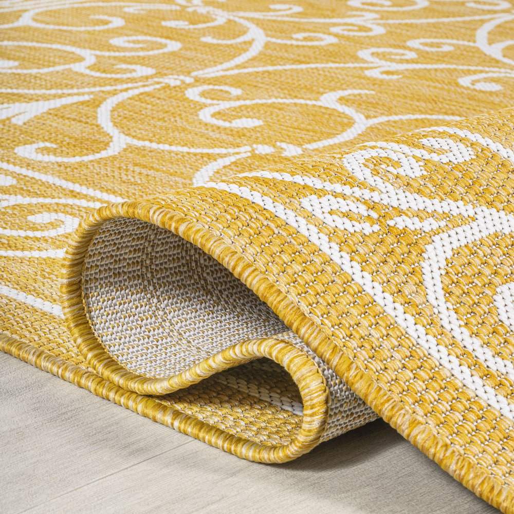 Charleston Vintage Filigree Textured Weave Indoor/Outdoor Area Rug. Picture 13