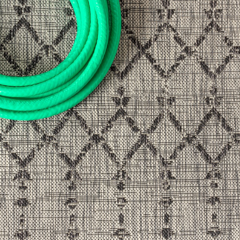 Ourika Moroccan Geometric Textured Weave Indoor/Outdoor Area Rug. Picture 7