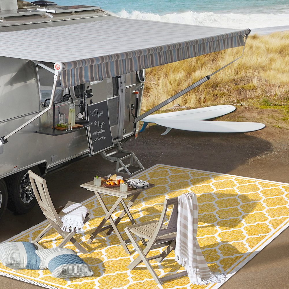 Trebol Moroccan Trellis Textured Weave Indoor/Outdoor Area Rug. Picture 15