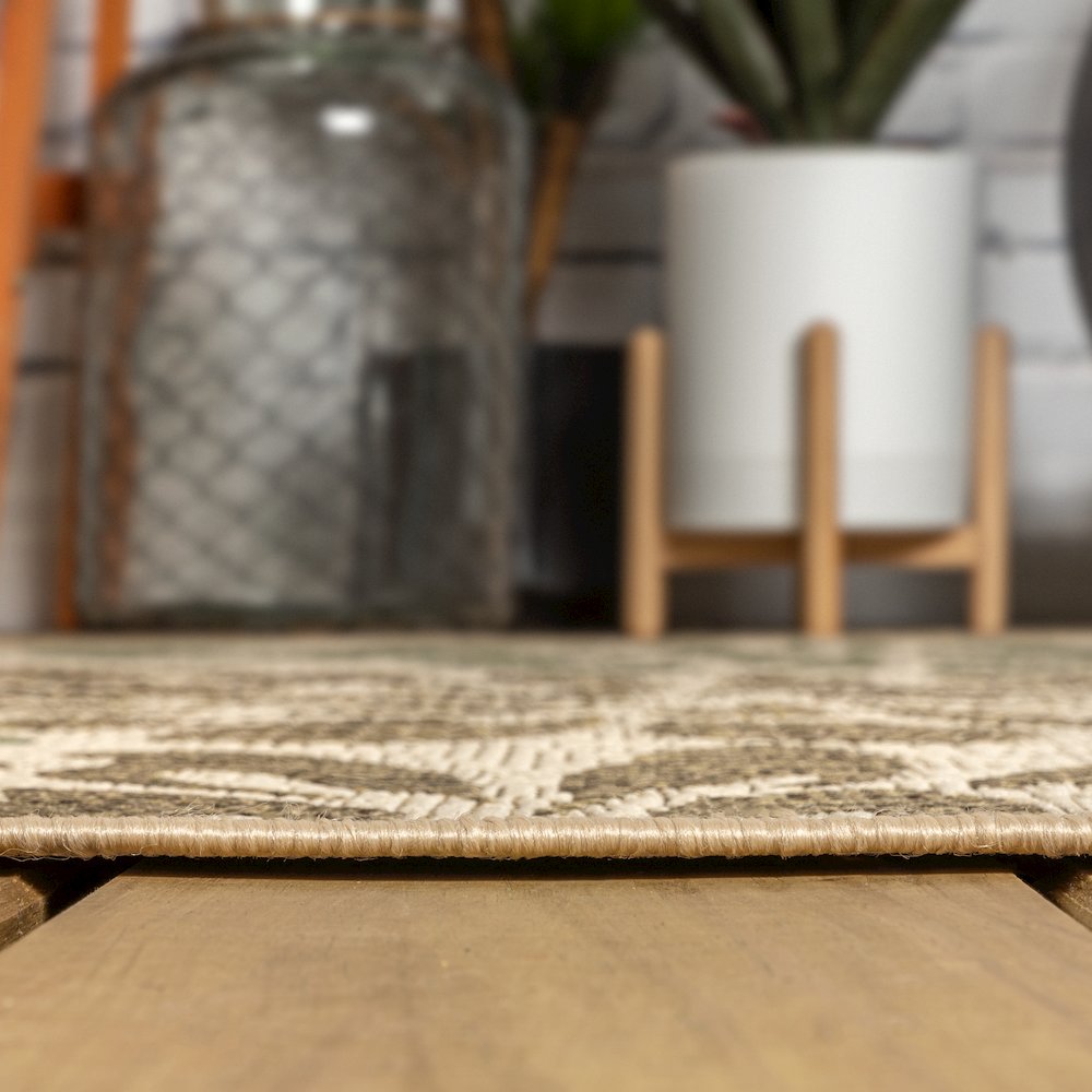 Zinnia Modern Floral Textured Weave Indoor/Outdoor Area Rug. Picture 9
