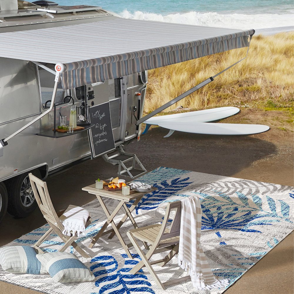 Tropics Palm Leaves Indoor/Outdoor Area Rug. Picture 14