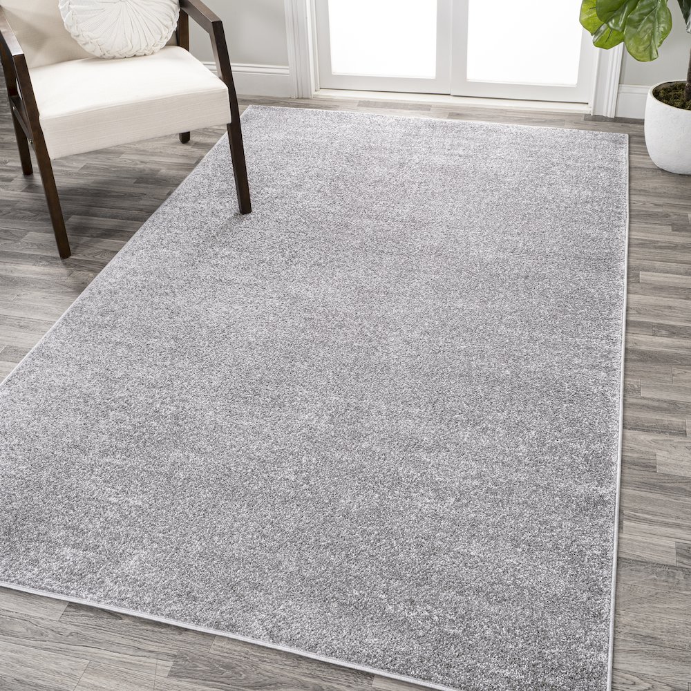 Haze Solid Low Pile Area Rug Gray. Picture 14