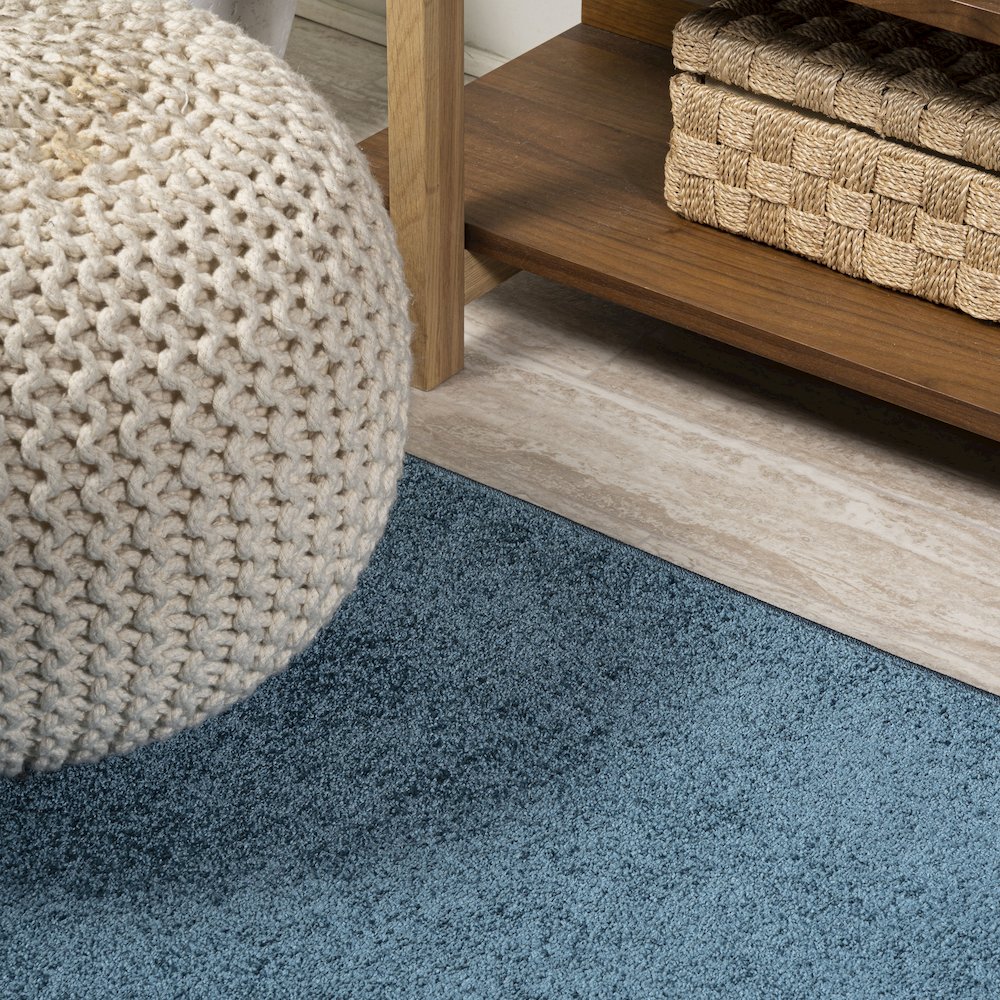 Haze Solid Low Pile Area Rug Turquoise. Picture 8