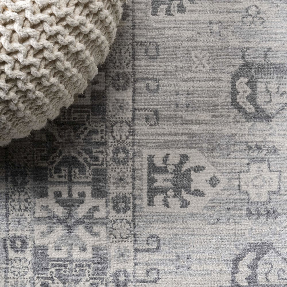 Modern Persian Vintage Medallion Light Area Rug. Picture 3
