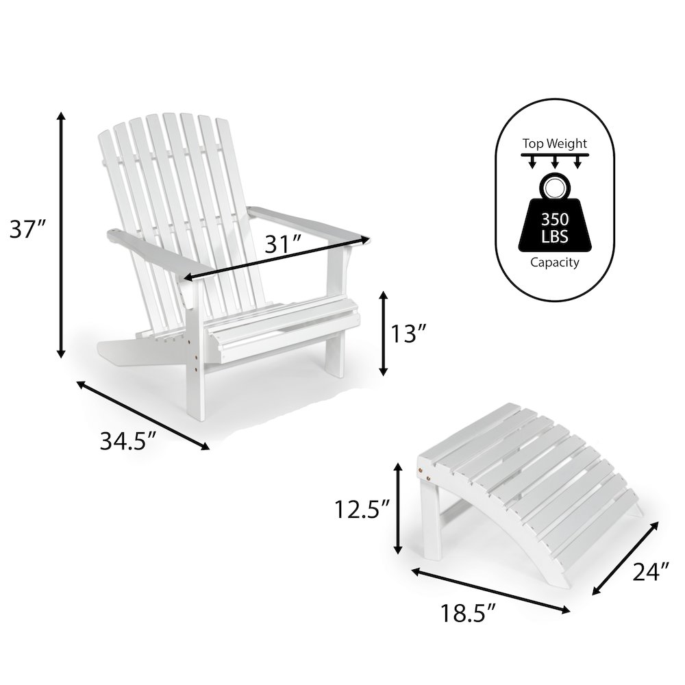 Saranac 2-Piece Traditional Rustic Acacia Wood Adirondack Chair. Picture 4