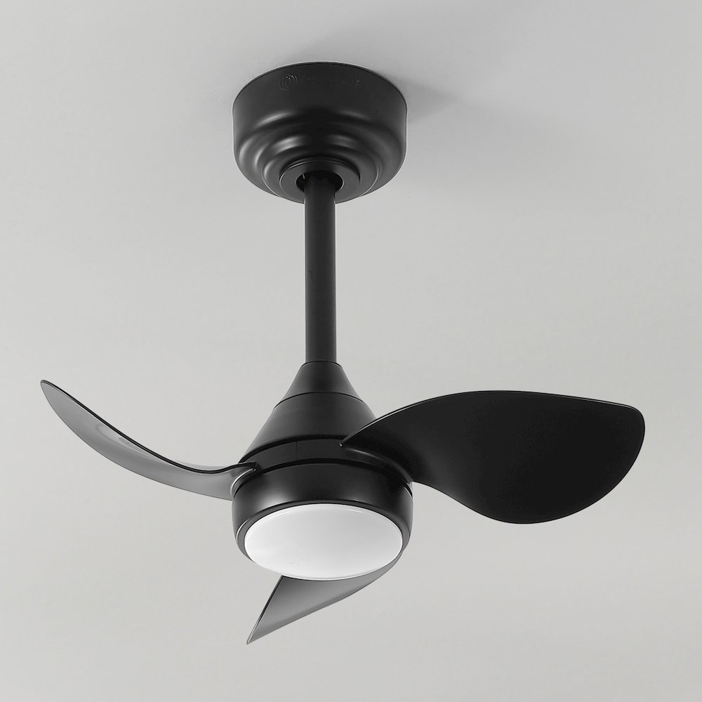 22" 6-Speed Metal Dimmable Smart Integrated LED Ceiling Fan, Deco Jet Black. Picture 5