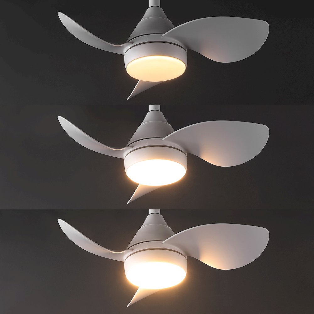 22" 6-Speed Metal Dimmable Smart Integrated LED Ceiling Fan, Frost White. Picture 9