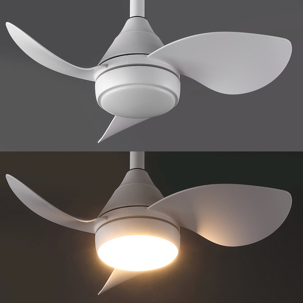 22" 6-Speed Metal Dimmable Smart Integrated LED Ceiling Fan, Frost White. Picture 7