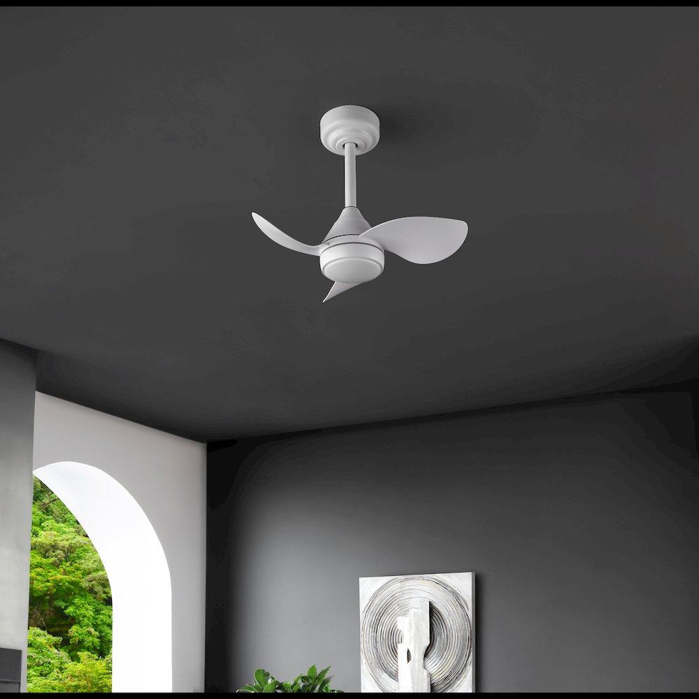 22" 6-Speed Metal Dimmable Smart Integrated LED Ceiling Fan, Frost White. Picture 4