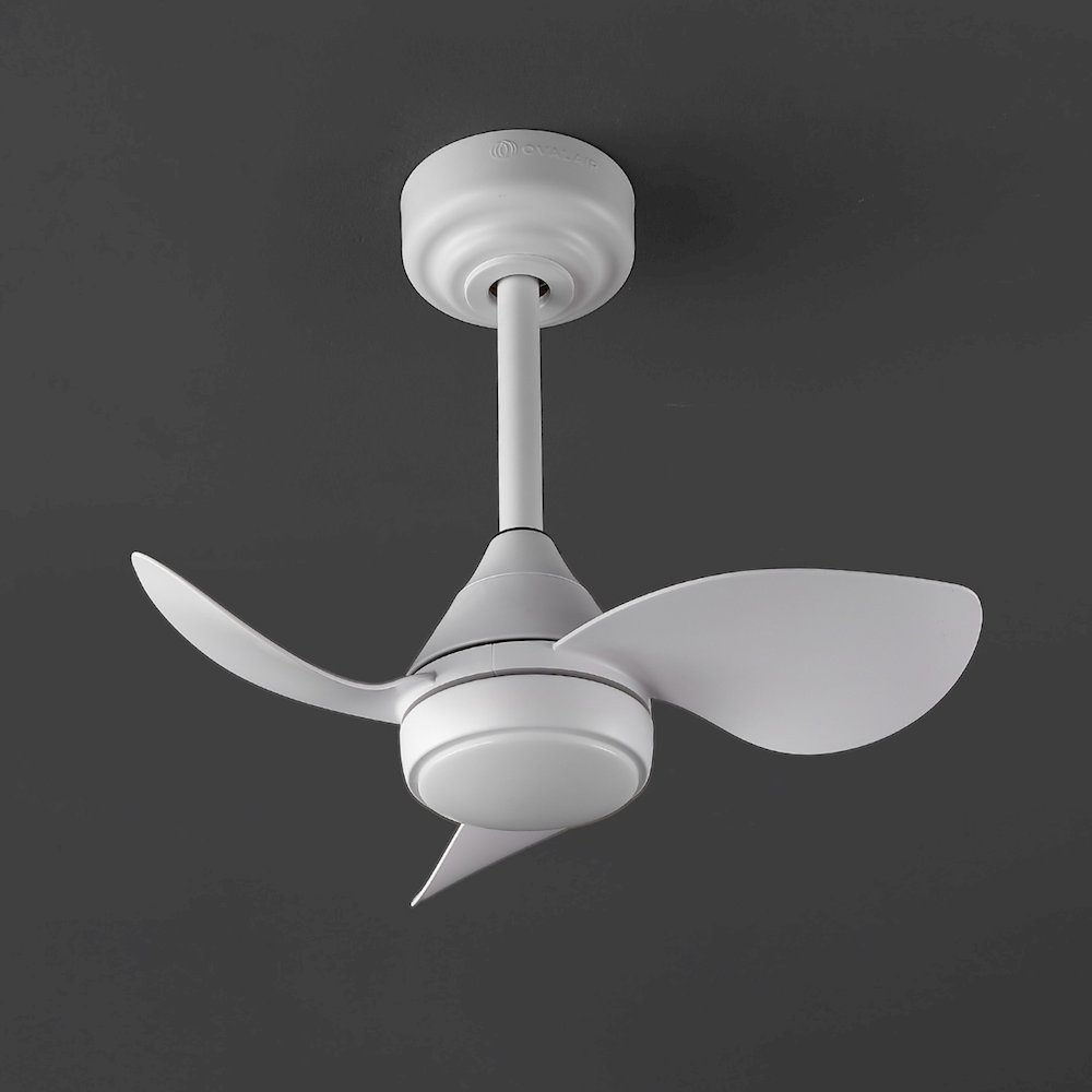 22" 6-Speed Metal Dimmable Smart Integrated LED Ceiling Fan, Frost White. Picture 5